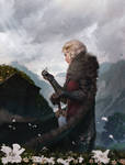 Eowyn on Theoden's grave