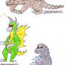 More Godzilla doodles