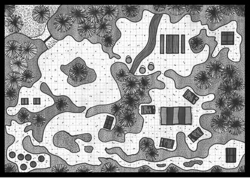 Cave System - Hand Drawn Tabletop RPG Floor Plan