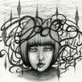 Pen and graphite portrait doodle