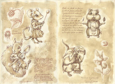 Rodentish RPG party - Old Book Page