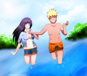 Commision:Summer time NaruHina