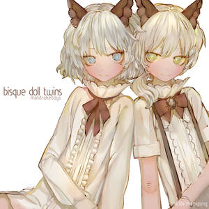 Bisque doll twins