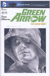 Green Arrow blank sketch cover comm