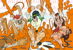 THREE GIRLS TICKLED