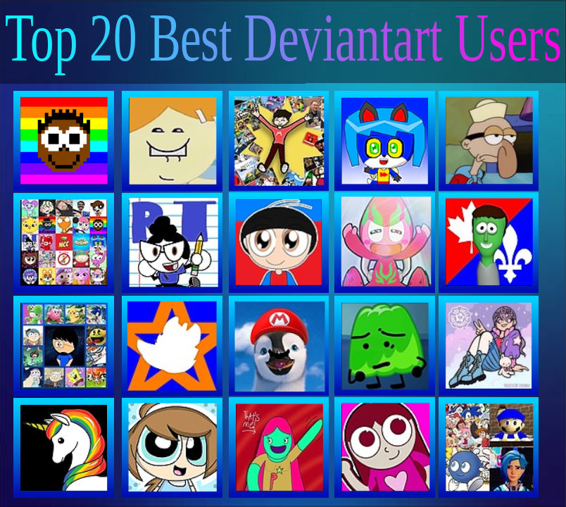 My Top 20 Best Deviantart Users by AidanTheHumanBoy on DeviantArt