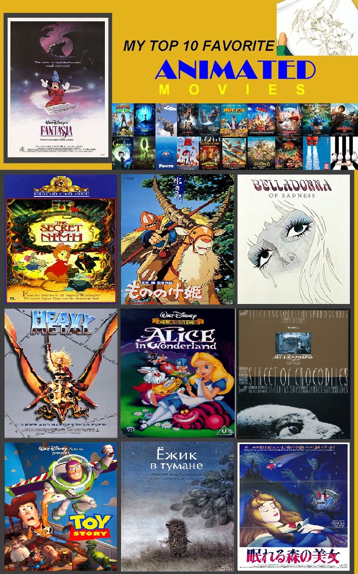 My Top 10 Favorite Animated Movies Meme by KaumiThomason on DeviantArt