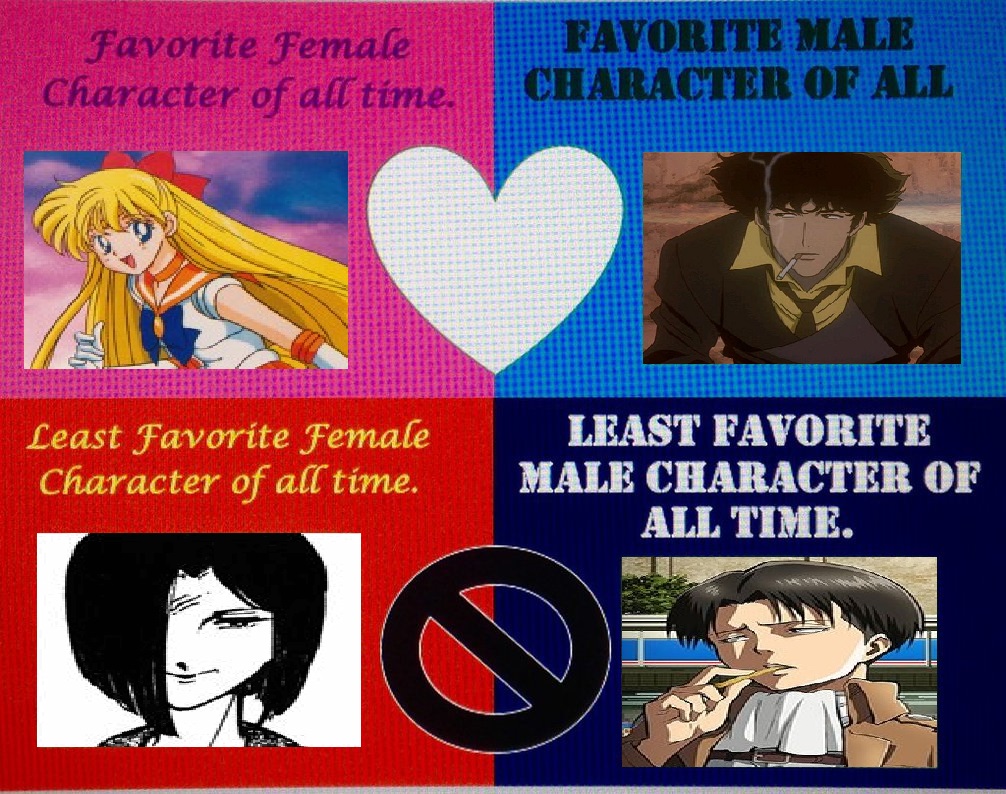 Favorite/Least Male/Female Character Meme