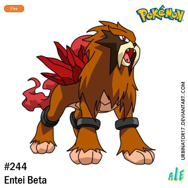 Entei Lab Version Entei Beta by Urbinator17 on DeviantArt