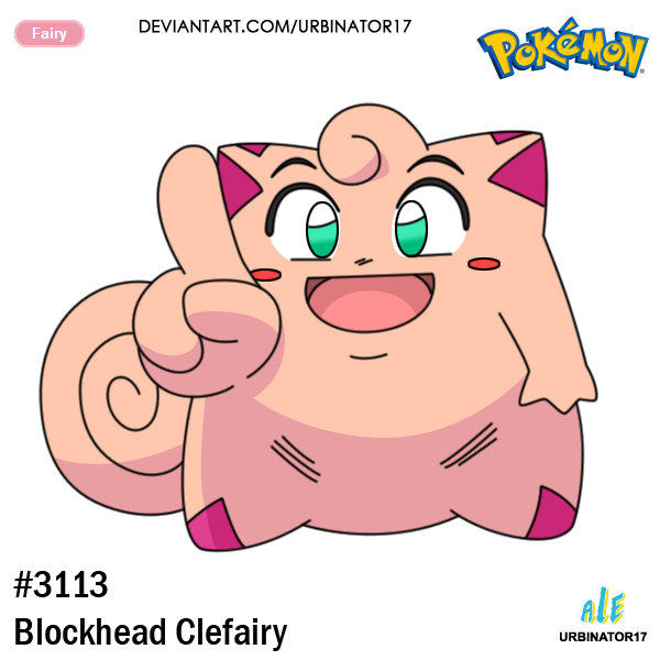 Blockhead Clefairy by Urbinator17 on DeviantArt