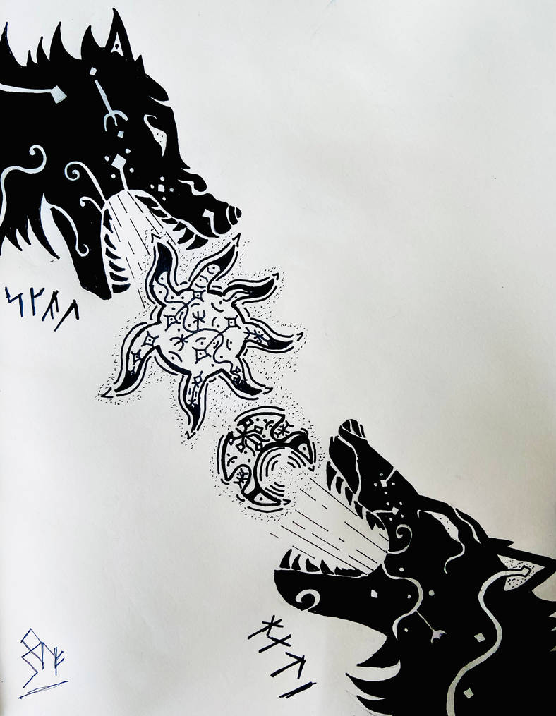 Skoll Hati Tattoo Design by Fsocietyenabled on DeviantArt
