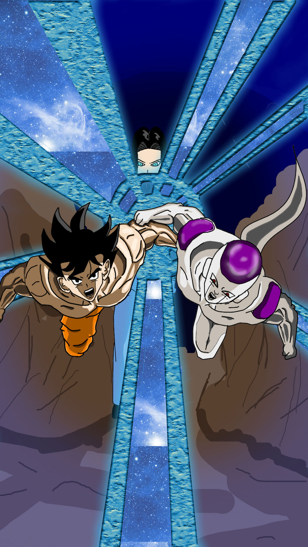 An unlikely team) Goku, Frieza and Android 17 by kehkeh123 on DeviantArt