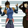 Korra and Asami pose-down