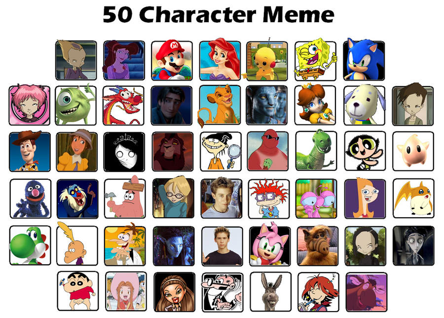 Memes characters. Meme characters. Мои персонажи meme by Nerra. 50 Character meme. 50 Character list.