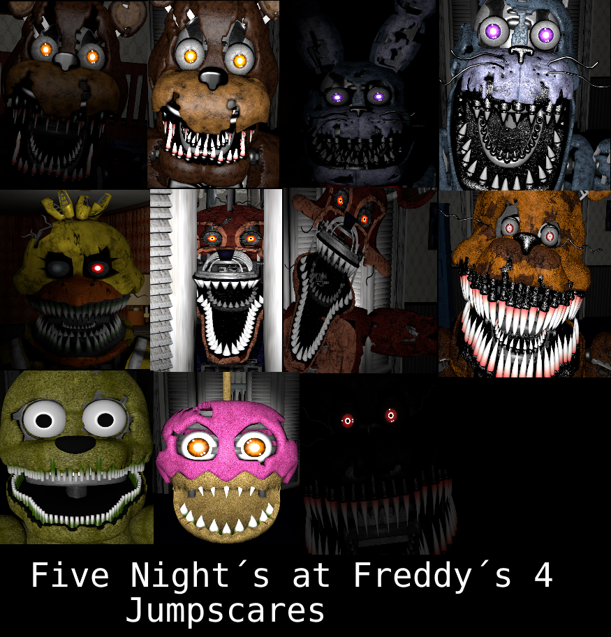 FNAF 4 Remake - All Jumpscares, Secret Cutscene, Extras 