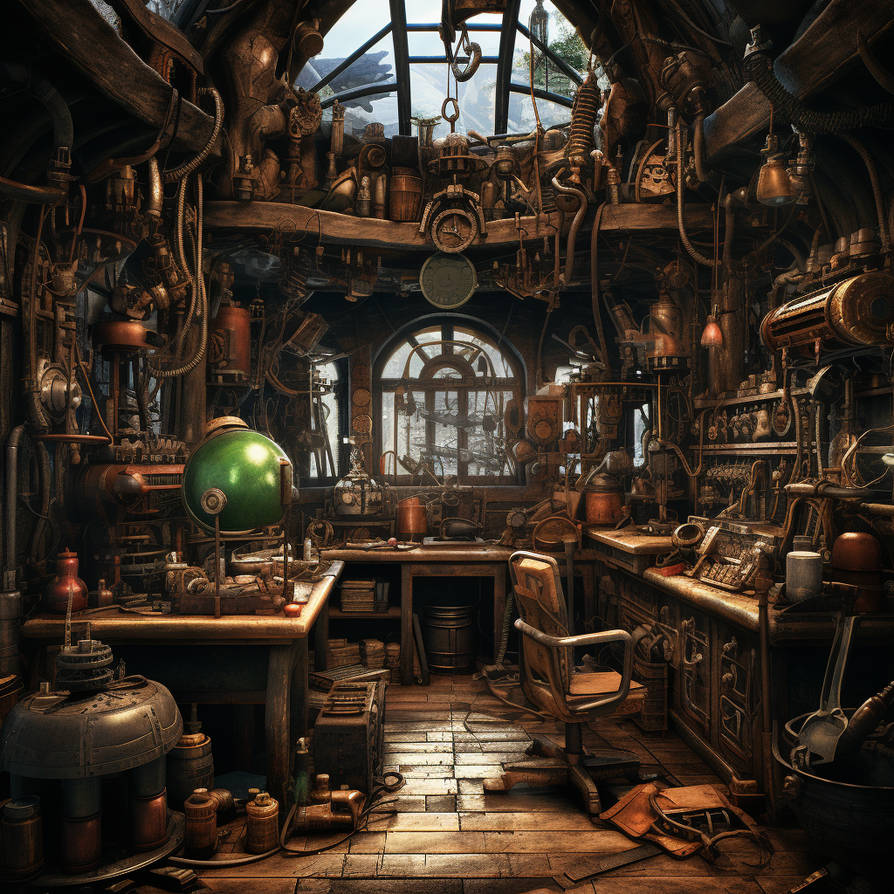 Steampunk Engineering Lab by saralgam1980 on DeviantArt