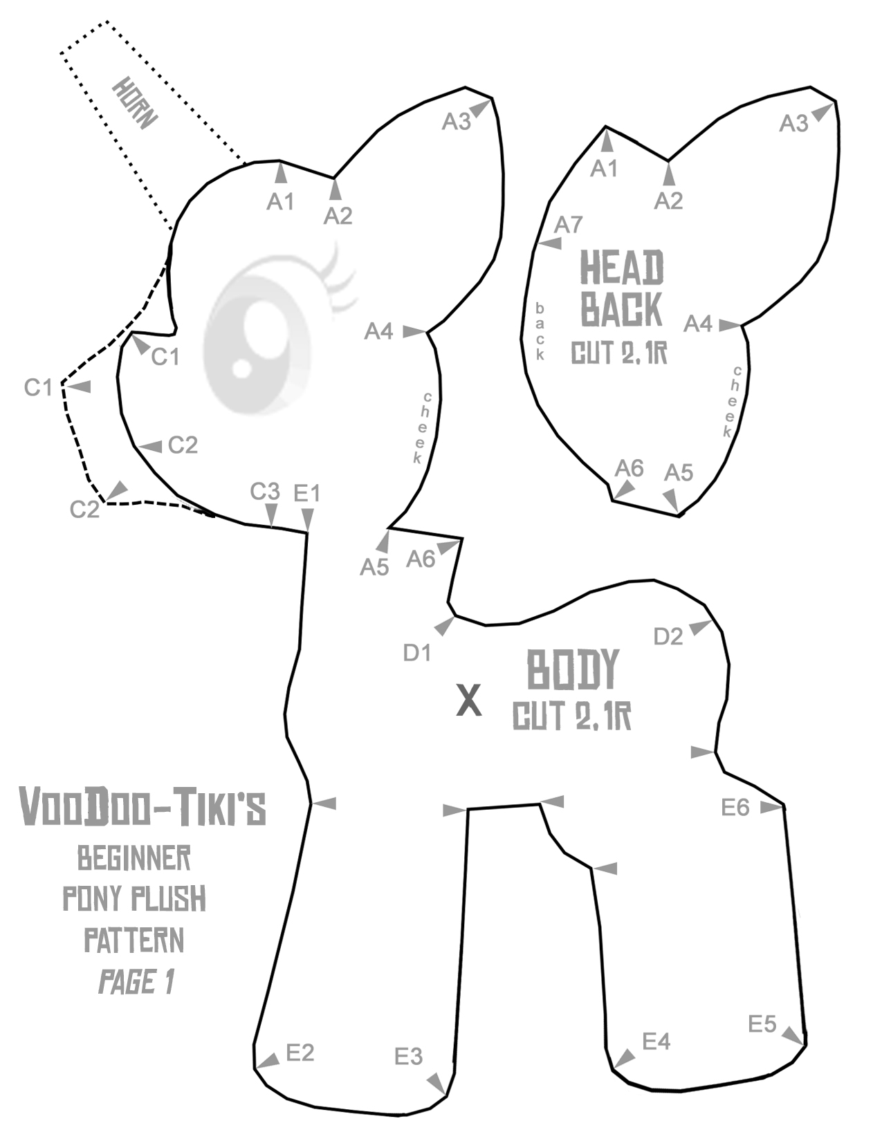 Beginner Pony Plushie Pattern 1