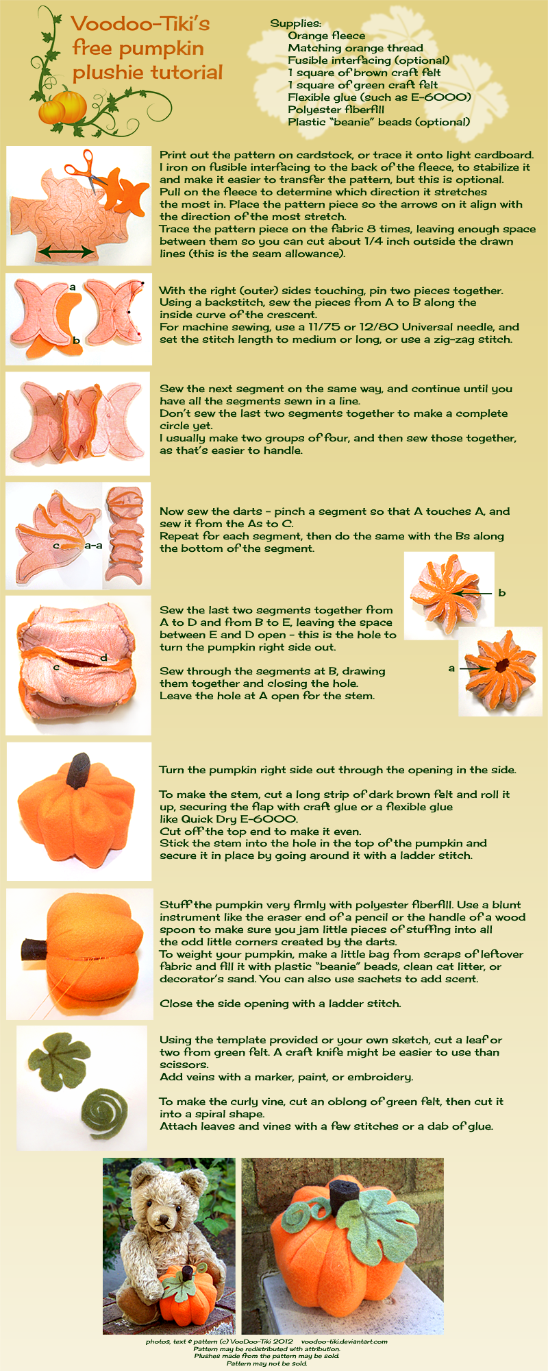 Pumpkin Plushie Tutorial by Voodoo-Tiki