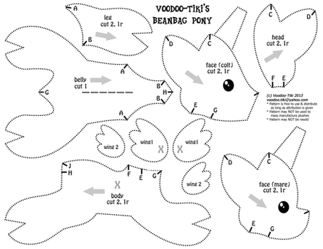Voodoo-Tiki's Beanbag Pony Plush Pattern