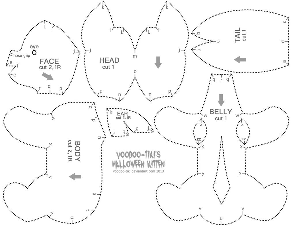 Halloween Kitten Pattern by Voodoo-Tiki