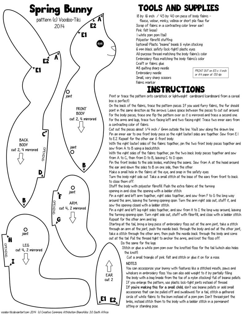Spring Bunny sewing pattern by Voodoo-Tiki