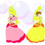 Peach and Daisy sousaphones and bubbles