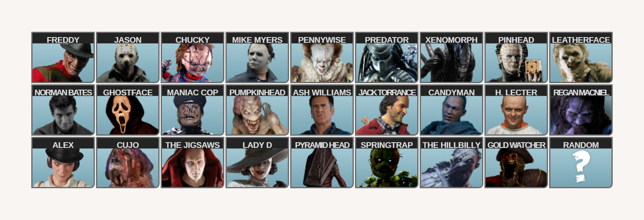 Scary A Roster Horror Fighting Game Roster Wish! by BraydenTheWatcher on DeviantArt