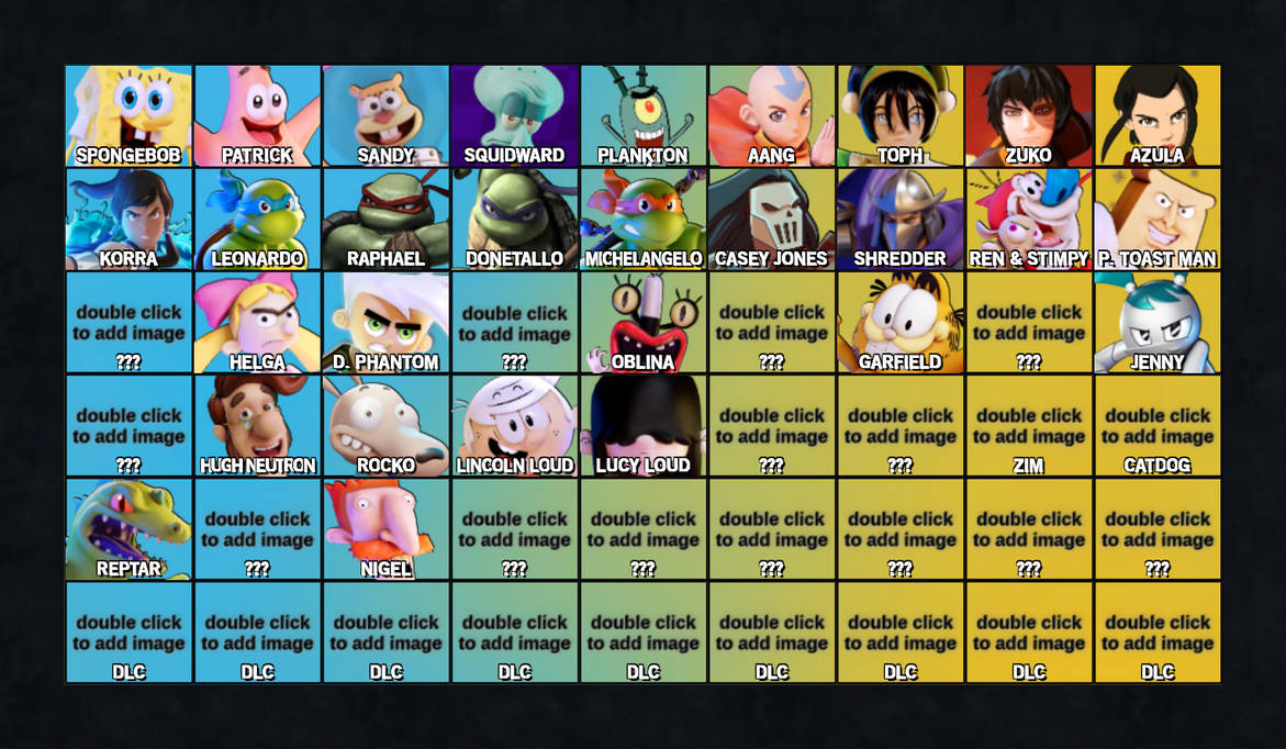 Nickeloden All-Star Brawl: Round 2 Roster (Update1 by BraydenTheWatcher ...
