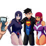 Raven, Superboy and Strafire (DC Comics)