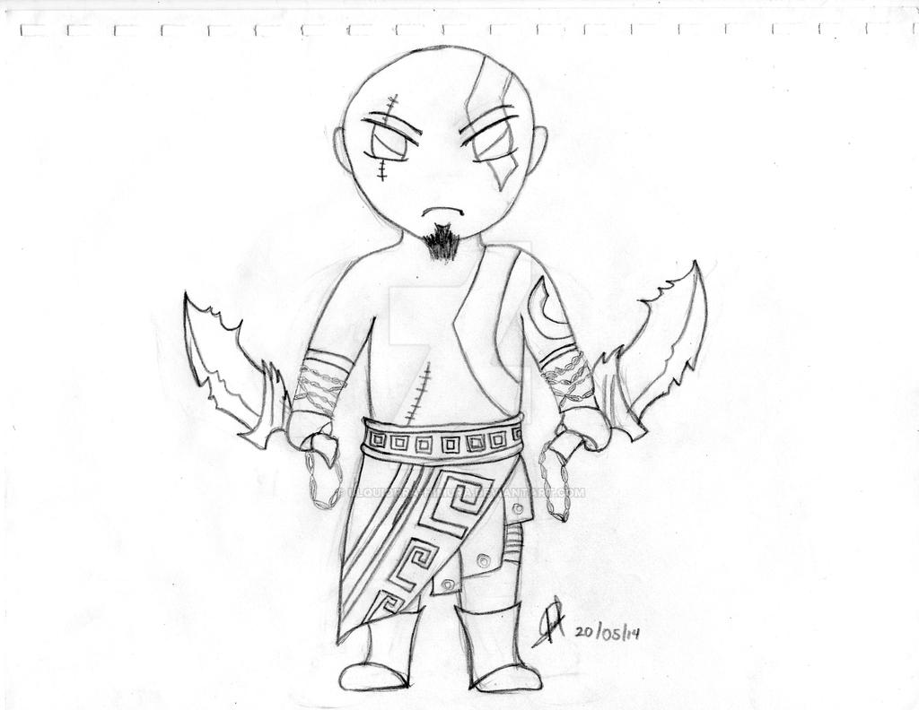 Kratos chibi lineart