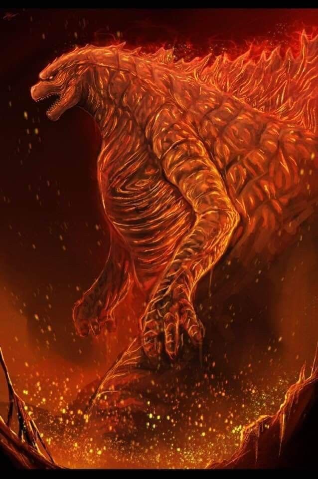 Godzilla Fire Form Fire godzilla by opARTin on DeviantArt