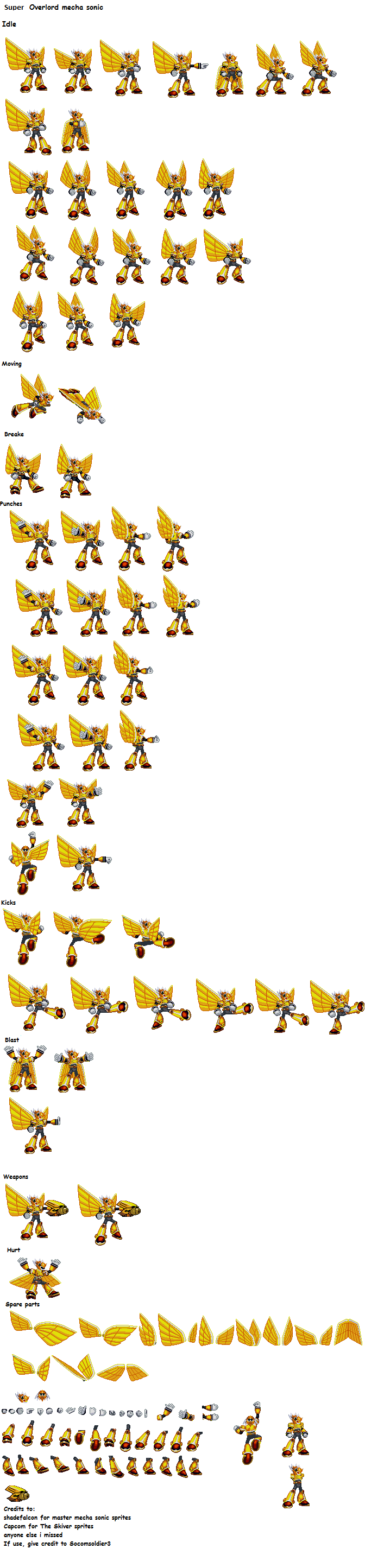 Hyper Sonic 2 Sprite Sheet by fnafan88888888 on DeviantArt