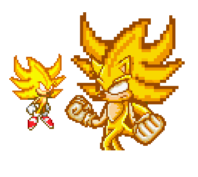 Legendary Fleetway Sonic Pixel Art by fnafan88888888