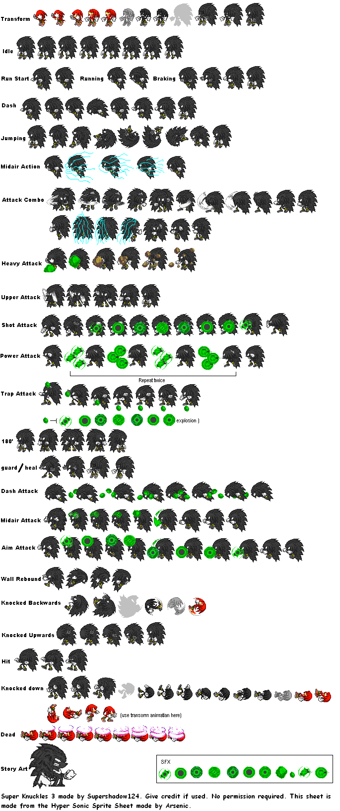 Dark Spine Sonic 7 Sprite Sheet by fnafan88888888 on DeviantArt