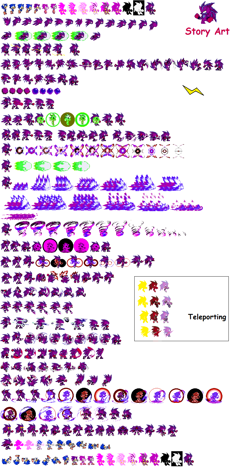 Darkspine Sonic sprite sheet 