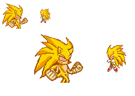 Legendary Fleetway Sonic Pixel Art by fnafan88888888