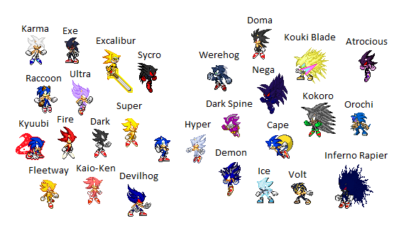 Dark Spine Sonic 7 Sprite Sheet by fnafan88888888 on DeviantArt