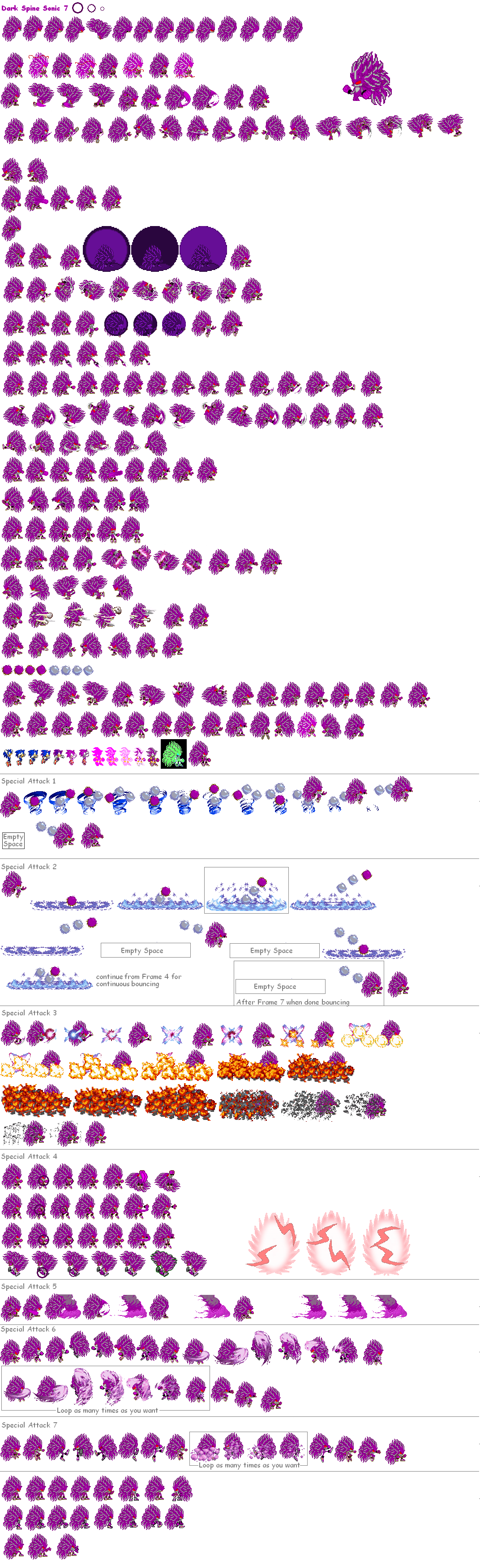 Dark Spine Sonic sprite sheet by razorthecurse on DeviantArt