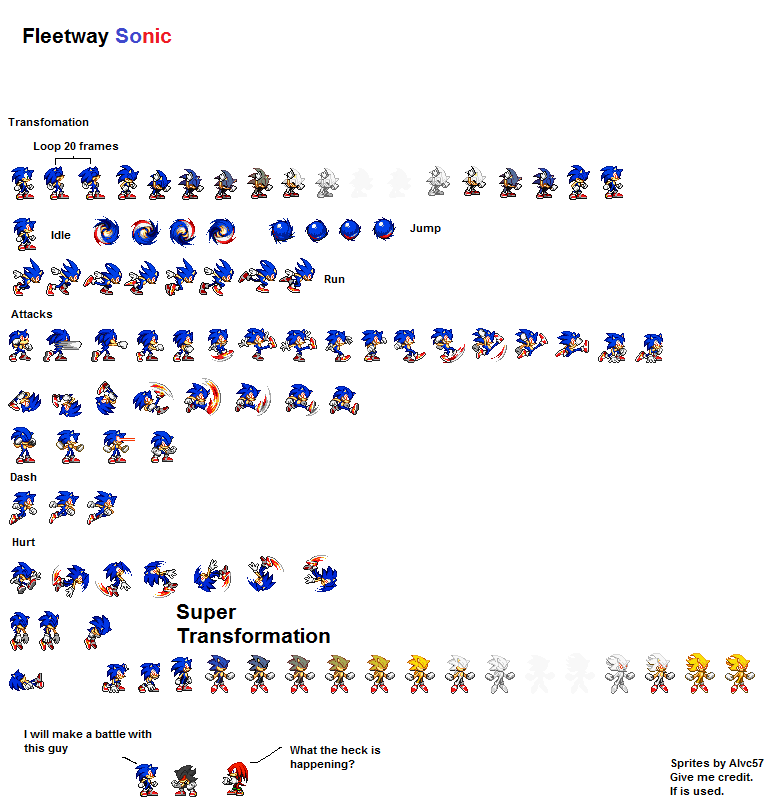 Fleetway Sonic Sprite sheet by Naima156092 on DeviantArt