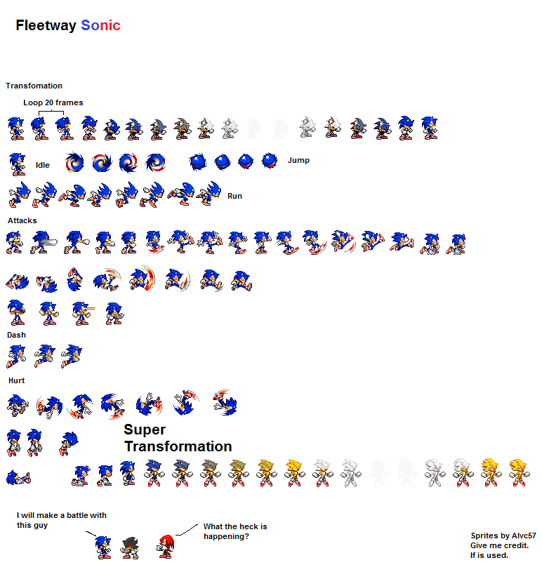 Pixilart - fleetway sprite sheet by blue-blue