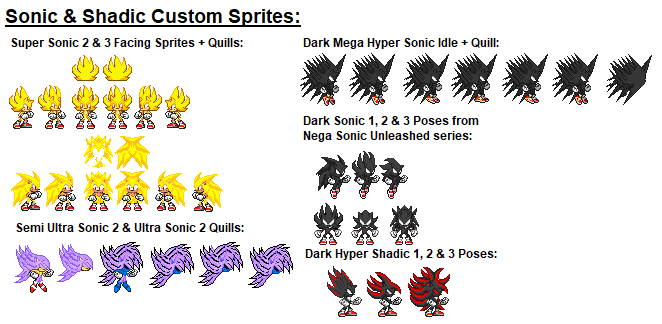 Sonic and Shadic Custom Sprites by fnafan88888888 on DeviantArt