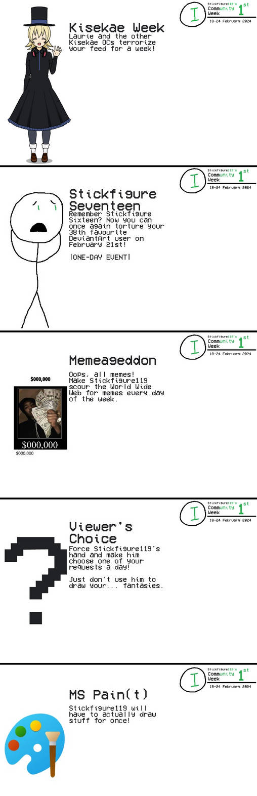 Mid Week Update Stick Figure First Stickfigure119 Community Week Choices by Stickfigure119 on DeviantArt