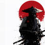 Shadow Samurai - Japanese Warrior Red Sun Art