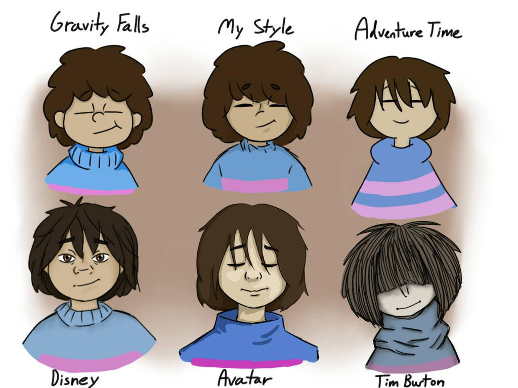 Frisk Expression Frisk in Different Art Styles by IzabellaWest on DeviantArt