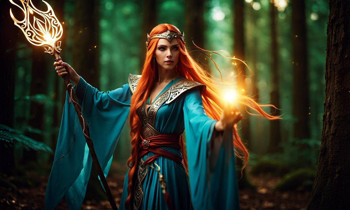 Forest Mage Robe Elven Mage in the Forest by VixSixArts on DeviantArt