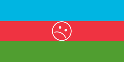 Flag of Azerbaijan, but the symbol is replaced