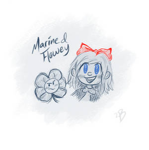 Marine and Flowey - The First Human : fanart