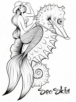 SeaSkin mermaid and sea horse