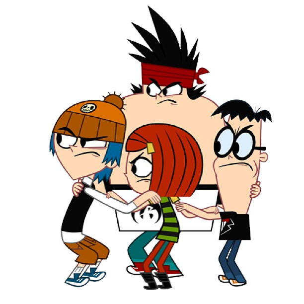 Grojband huddling up (PNG) by CartoonJam on DeviantArt