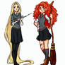 Merida and Rapunzel: Hogwarts AU